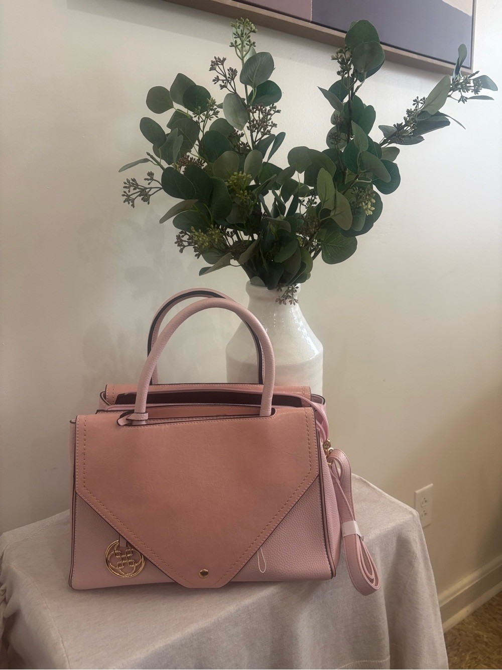 NWOT Blush Pink Structured Top-Handle Satchel